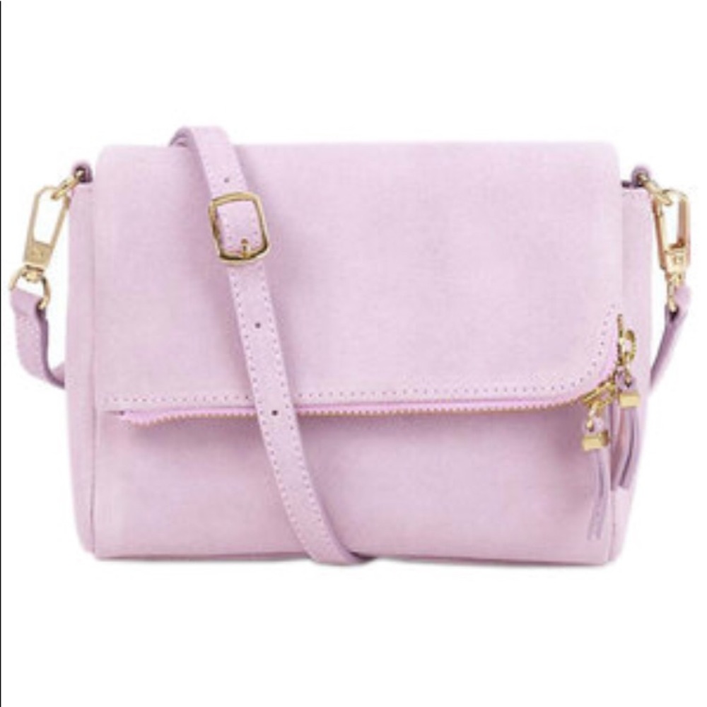 Talbots Mini Foldover Suede Crossbody Bag in Lilac - Picture 3 of 8